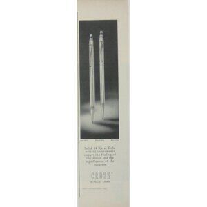 Vintage Cross 14K Gold Pen Pencil Set PRINT ADVERTISEMENT Writing Instruments